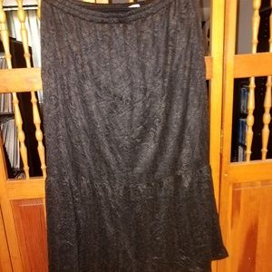 Black Lace Maxi Skirt 2X